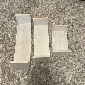 Set of Three White Wooden Floating Shelves